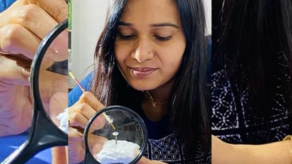 ujjain Youth Artist Chitrangada Paints Mahaveer On 5mm Nail