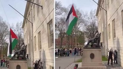 Israel Hamas War Palestinian Flag Raised At Harvard As Protests Intensify At US Universities