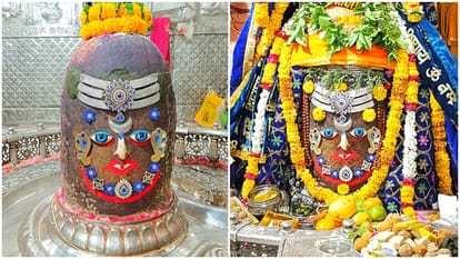 Bhasma Aarti of Baba Mahakal... Baba Mahakal decorated with jewelery by wearing Tripund and Chandra...