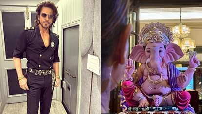 Shah Rukh Khan: 'मन्नत' में दिखी गणेश चतुर्थी की रौनक, शाहरुख खान ने साझा की तस्वीर Ganesh Chaturthi celebrated in Shahrukh Khan House Mannat Srk shared photo on social media