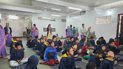 Children took advantage of yoga and touch therapy on International Disabled Day