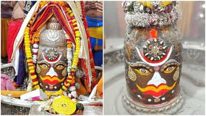 Devotees kept looking at Baba Mahakal, who was decorated in Bhasmarti with worship materials