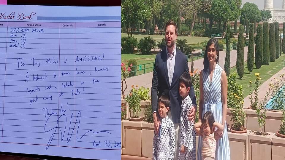 UP: अमेरिकी उप राष्ट्रपति जेडी वेंस ने इन चार शब्दों में बयां की ताज की खूबसूरती...देखें ये शानदार तस्वीरें US Vice President JD Vance described beauty of Taj in four words see amazing pictures