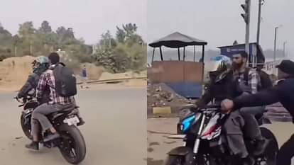 Viral Video: बाइक सवारों ने ट्रैफिक नियमों का किया उल्लंघन, पकड़ने जा ही रही थी पुलिस की हो गए फरार Bike riders violated traffic rules police was about to catch them but they fled Video goes Viral On Internet