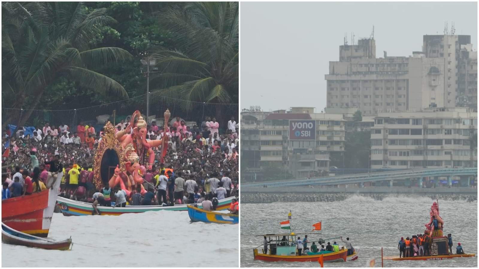 Ganesh Visarjan: लालबाग के राजा का विसर्जन, ऊंची लहरों की वजह से हुई देरी; महाराष्ट्र में चार डूबे, 13 लापता immersion of Lalbaugcha Raja idol- Four drown, 13 missing after Ganesh idol immersions in Maharashtra