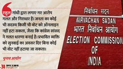 ECI vs Rahul Gandhi: 'वोट ऑनलाइन डिलीट नहीं किए जा सकते, सभी आरोप बेबुनियाद', राहुल को चुनाव आयोग का जवाब ECI vs Rahul Gandhi: 'Votes cannot be deleted online, all allegations are baseless', Election Commission reply