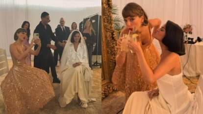 Selena Gomez: सेलेना को दुल्हन के जोड़े में देख भावुक हुईं टेलर स्विफ्ट, वायरल वीडियो में दिखी दोनों की दोस्ती selena-gomez-taylor-swift-wedding-moments-friendship-photos-video