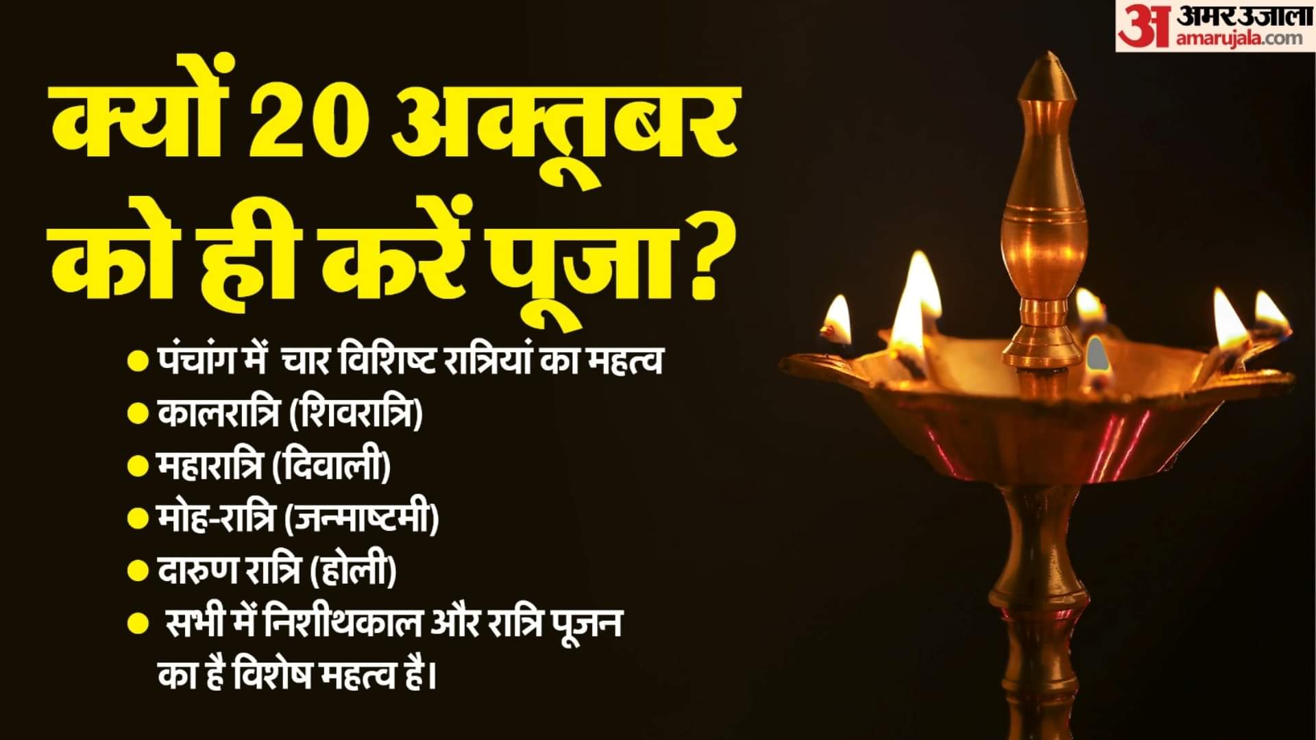 Diwali Puja Time: आज ही मनाई जाएगी दिवाली, बनेगा लक्ष्मी पूजन का दुर्लभ संयोग; जानें शुभ मुहूर्त Diwali Puja Time: Diwali will be on October 20th, a rare coincidence for Lakshmi Puja; Learn auspicious time