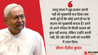 Bihar Election: 'कुछ लोग सिर्फ अपने परिवार के लिए काम करते हैं', लालू पर बरसे सीएम नीतीश, क्या-क्या कहा; जानें Bihar Elections: CM Nitish Kumar lashed out at Lalu Prasad Yadav from the stage