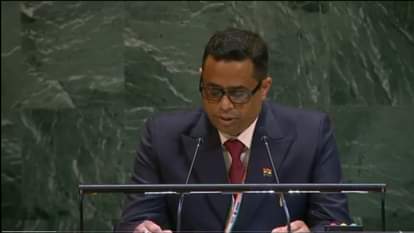 UNGA: संयुक्त राष्ट्र में भारत ने उठाया जलवायु वित्त और तकनीक स्थानांतरण का मुद्दा, आईसीजे को लेकर दिया बयान BJP MP Saumitra Khan delivered India statement at UNGA talks climate change finance