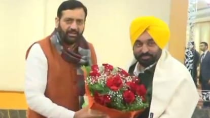 SYL Issue: चंडीगढ़ में पंजाब और हरियाणा की बैठक, अधिकारियों और मंत्रियों के साथ पहुंचे भगवंत मान-नायब सैनी meeting between Punjab and Haryana in Chandigarh regarding SYL issue bhagwant mann nayab saini