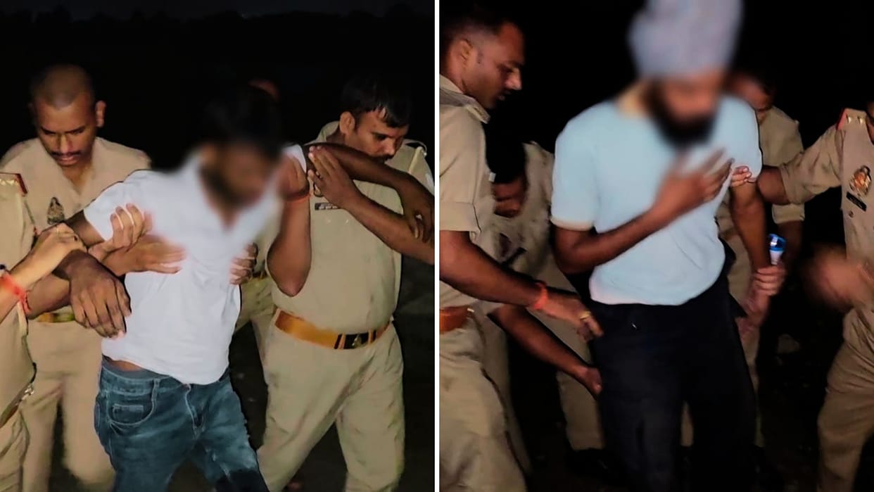Gunfire erupts Two smugglers from Punjab injured transporting 10 cattle Bihar DCM truck country pistol recover