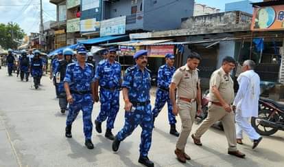 Jhajjar-Bahadurgarh News: पुलिस और आरएएफ ने संवेदनशील स्थानों का जायजा लिया Police and RAF took stock of sensitive places