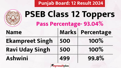 PSEB Topper list 2024: Check Class 12th, 8th toppers name, percentage and total marks, Read all details here