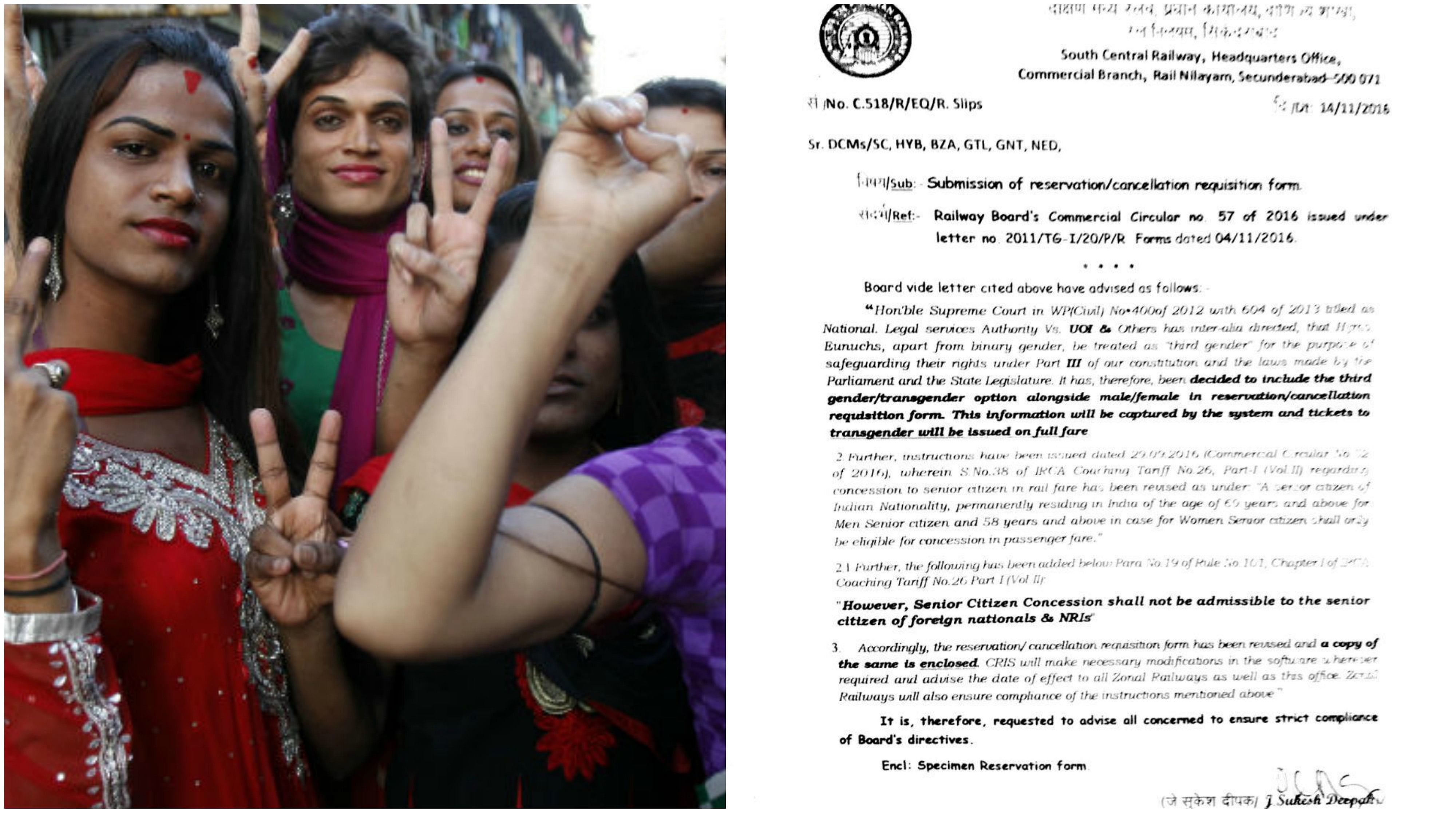 Railways, IRCTC Include Transgender as Third Gender