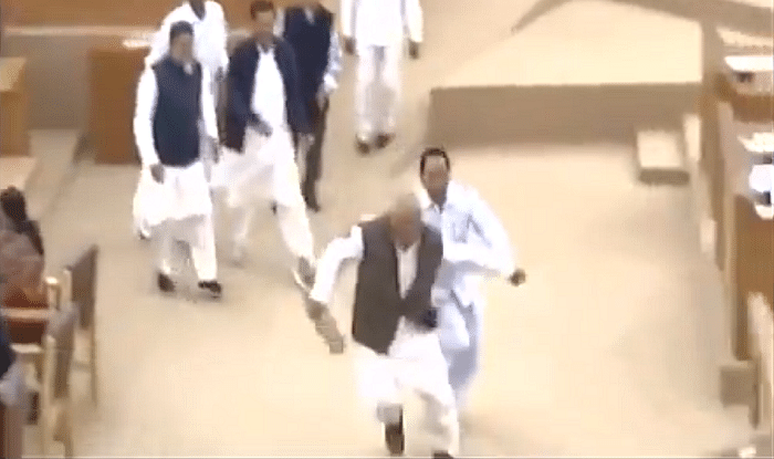tripura mla takes mace from speaker's table and runs away 