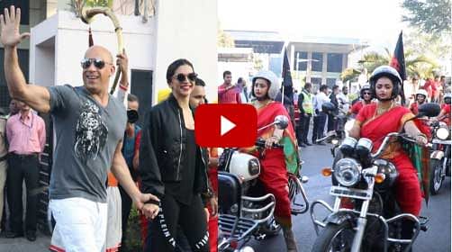Vin Diesel and Deepika Padukone gets a traditional welcome in mumbai