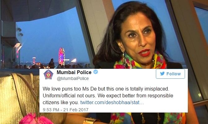 How Mumbai police reacted to a lame tweet of Shobha De 