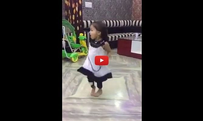 Cute Indian baby girl dancing on Ram Leela song