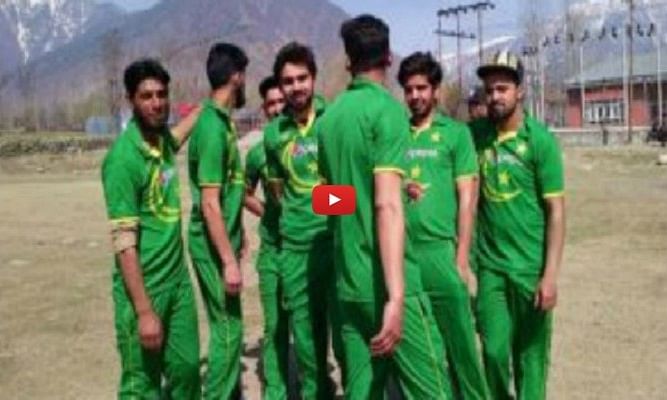 Video of Kashmiri boys playing cricket in Pakistani jersy