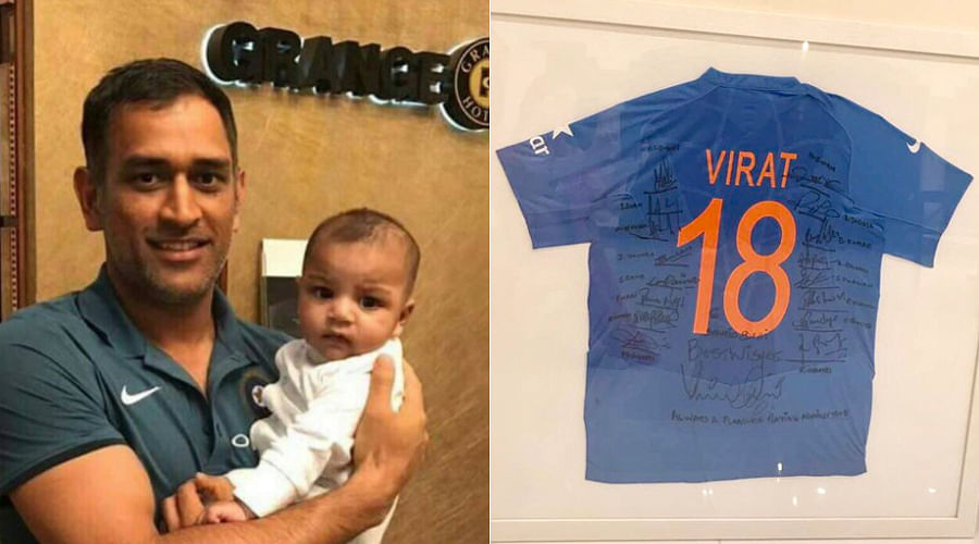 Viral & trending: #ChampionsTrophy: MS Dhoni wins hearts with picture of Sarfaraz's son