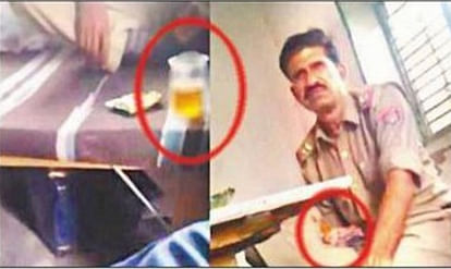 Viral video, UP Police cops drink alcohol in Chowki got suspended
