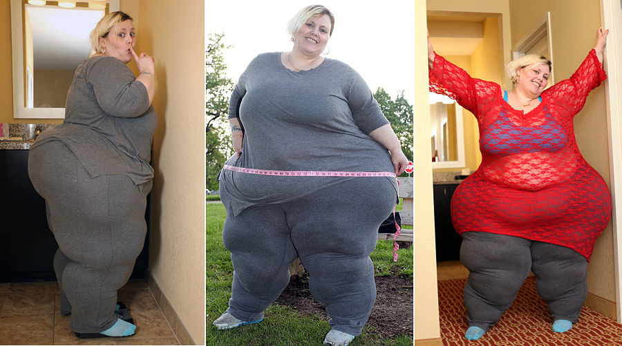  Obese American woman Bobbi-Jo with EIGHT-FOOT hips set to break a weird world record