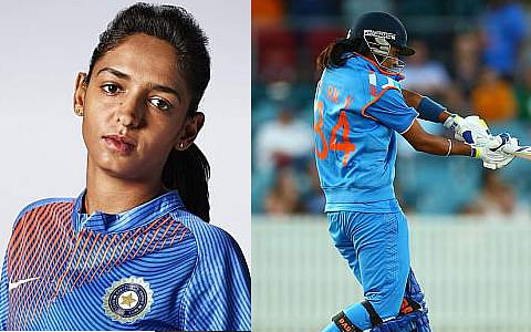 women cricketer player harmanpreet kaur is wearing 84 number jersey during women’s world cup 2017