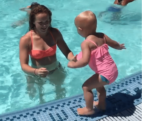 2 year old girl on swimming pool is too active to imagine video breaking the internet