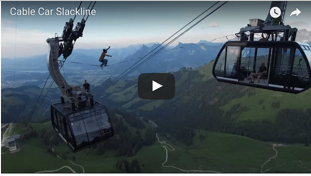 this video goes viral on social media where a guy and a girl walk on ropeway  