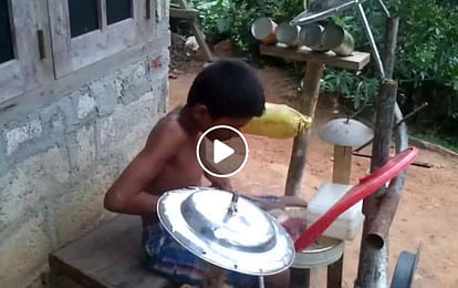 Kid plays drum set made of Scraps, Video goes Viral