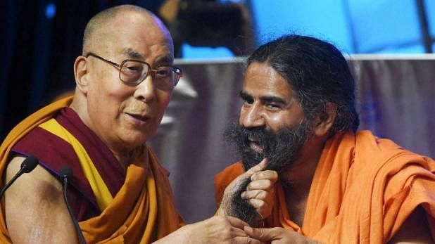 Light movement between dalai lama and baba ramdev During Harmony Conclave