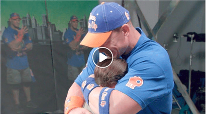 WWE Superstar John Cena crying like a children after meeting his fan