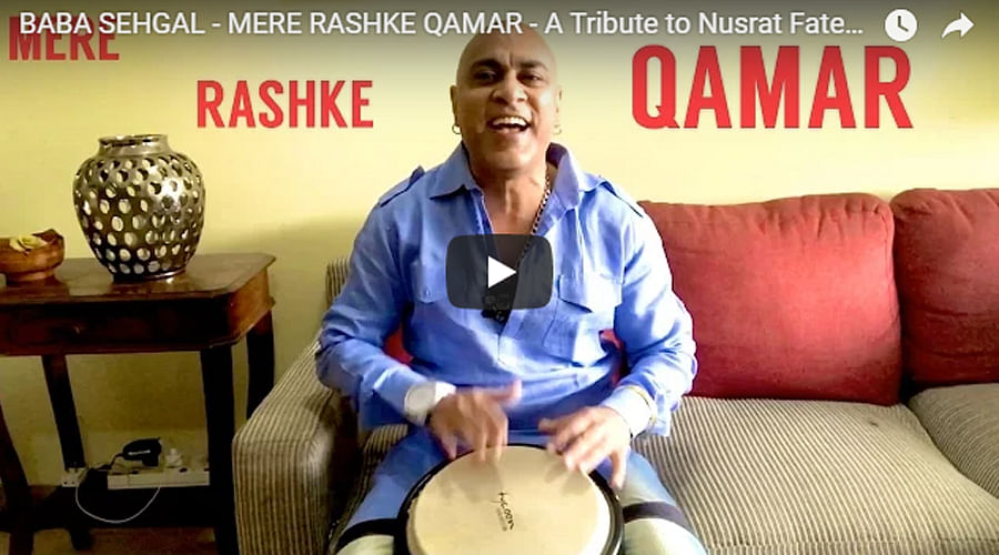 BABA SEHGAL gives Tribute to Nusrat Fateh Ali Khan singing MERE RASHKE QAMAR