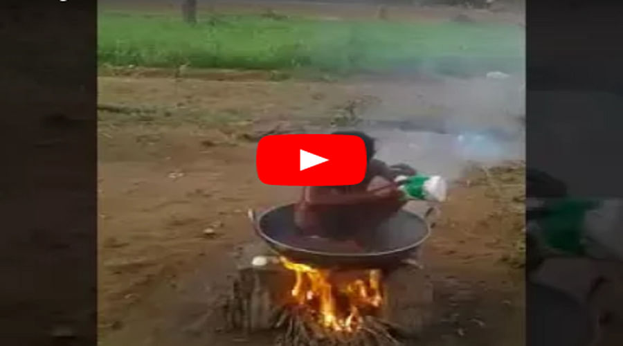 Funny video of taking bath in winters, video goes viral 