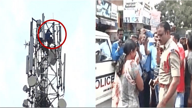 Telangana man climbs tower like sholay veeru demanding divorce 