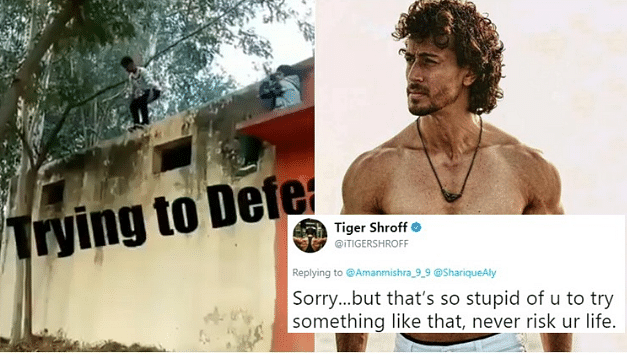 Fan apologises to Tiger Shroff after he scolds him on Twitter for jumping off like heropanti