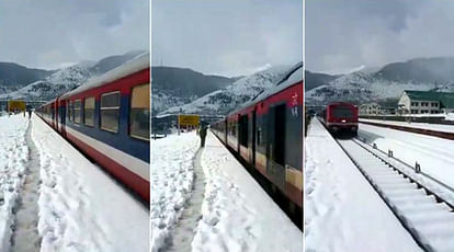 This Train passing snow covered station may divert tourist to Kashmir, Viral Video