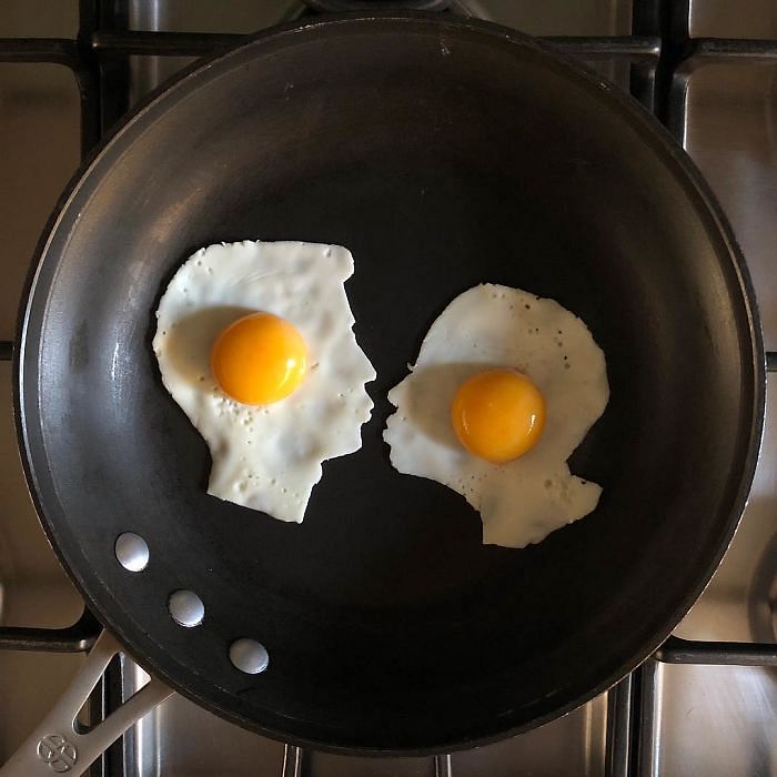 viral food art where artist give Omelette various shape 