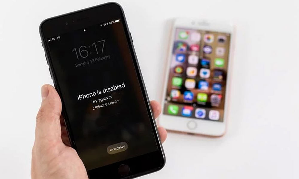 i phone disabled for 47 years after so many attempts of wrong password by a child
