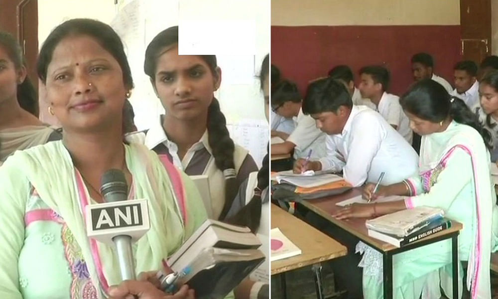 success story of women who gives metric exam with son