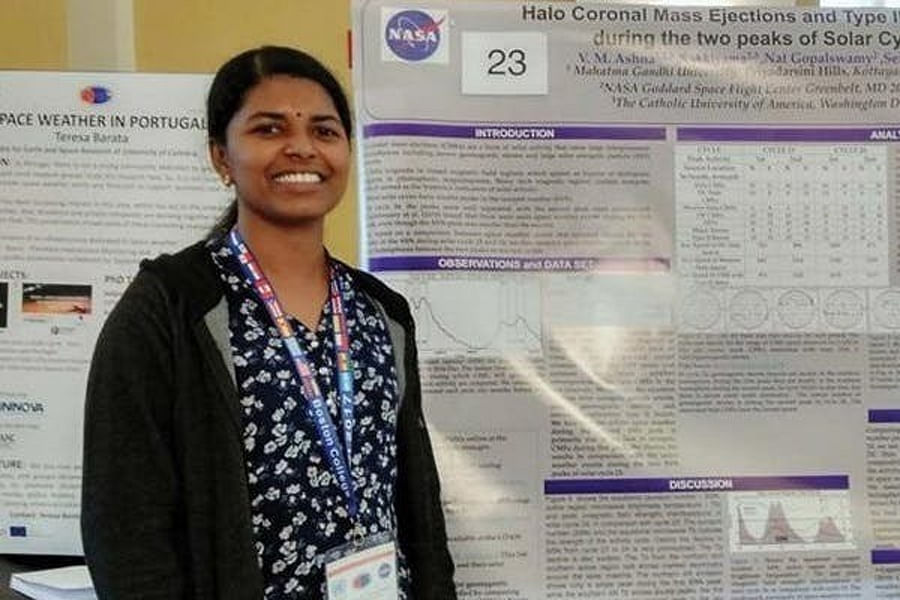 kerala girl and daughter of farmer ashra sudhakar Internship in NASA