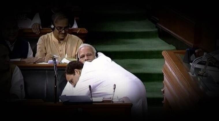 Rahul Gandhi Hugs PM Modi, Funny Video goes viral on social Media 