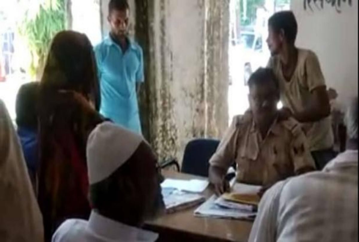 Video being viral of a inspector who is alleged massage at police station