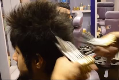 Barber Uses 27 Caesar for Hair Cutting at once in Video Viral