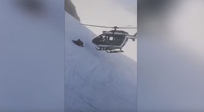 France Pilot rescue operation on French Alps to save skiers video viral