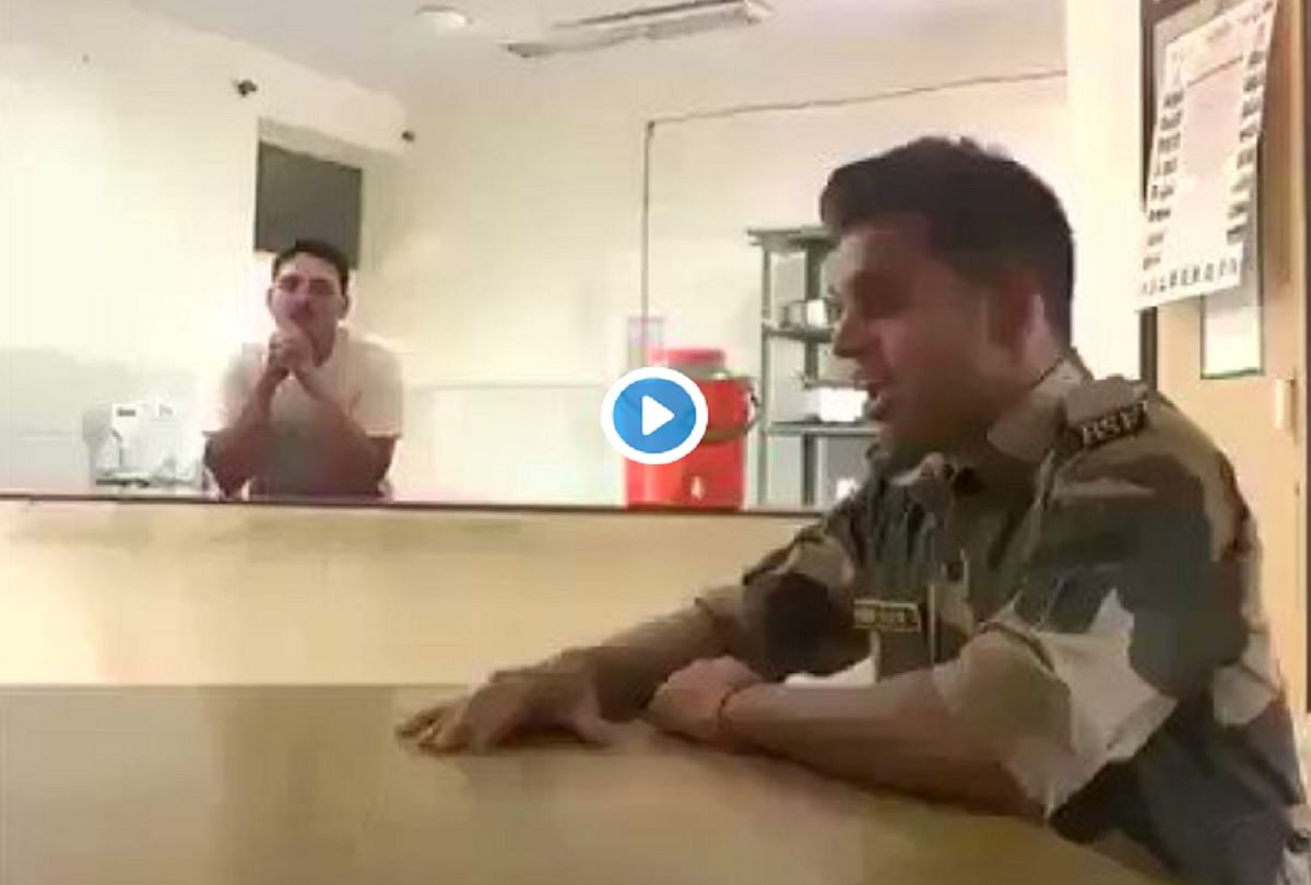 BSF jawan sings sandese aate hain song from border film viral video