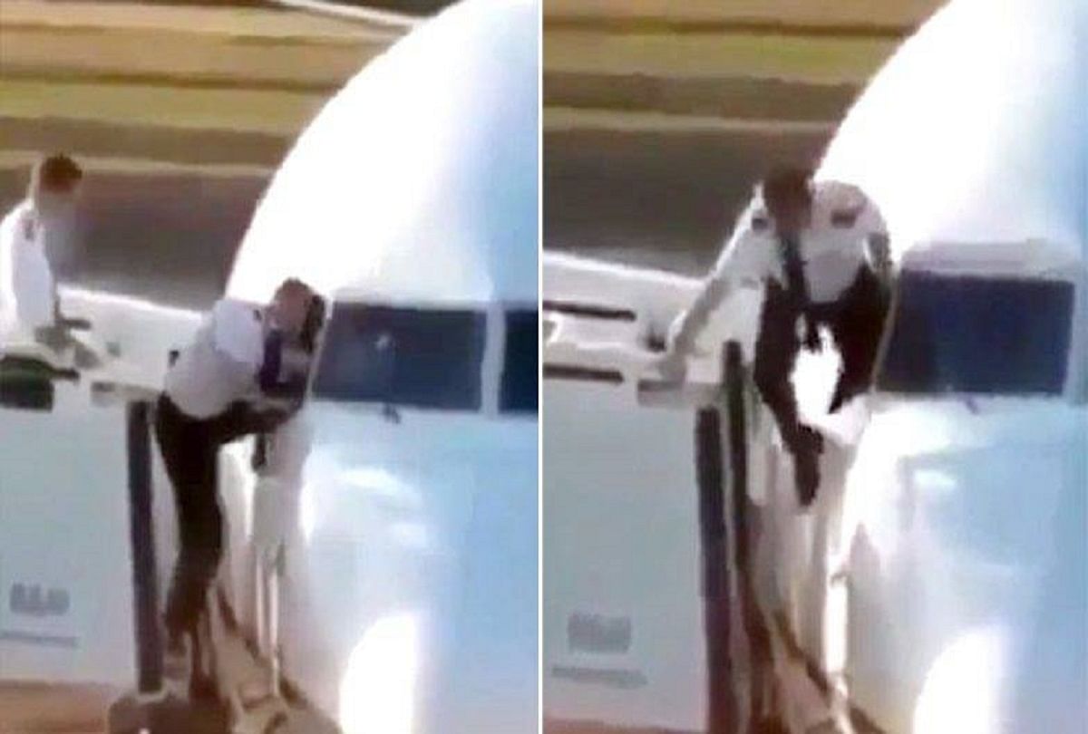 Pilot Enters Plane Through Cockpit Window on heathrow airport, Video Goes Viral