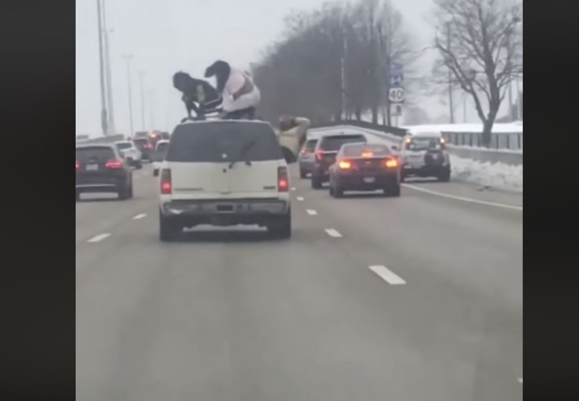 People spotted two girls dancing on top of car on missouri america highway video viral