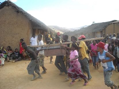 Famadihana is a bizarre funerary ritual in Madagascar people dance with their love one deadbodies